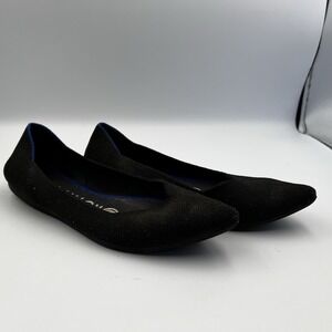 Rothy's The Point Toe Knitted Ballet Flats Shoes Black Women's 5.5